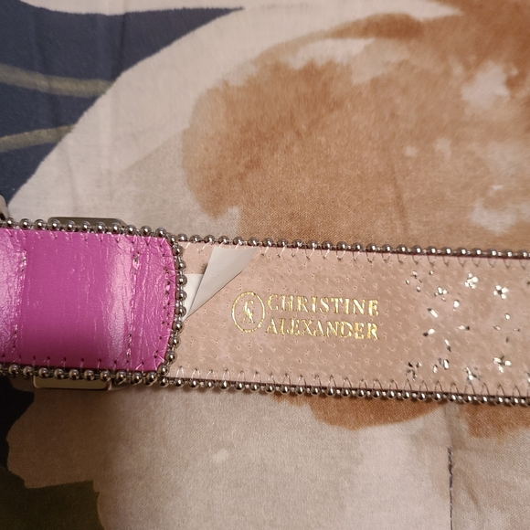 Christine Alexander leather  belt with Swarovski crystals - Picture 7 of 8